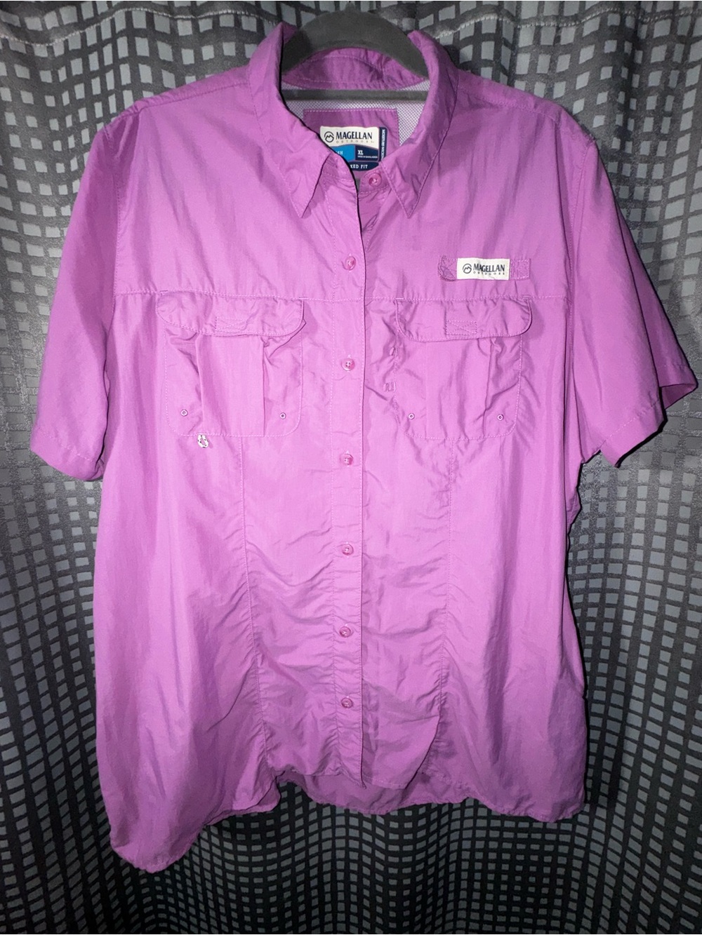Magellan Women’s Outdoors Short Sleeve Fishing Shirt - Purple Sz XL